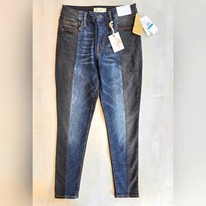 JESSICA SIMPSON High Rise Ankle Denim Jeans Black & Blue Two-Tone, Size 25, NWT